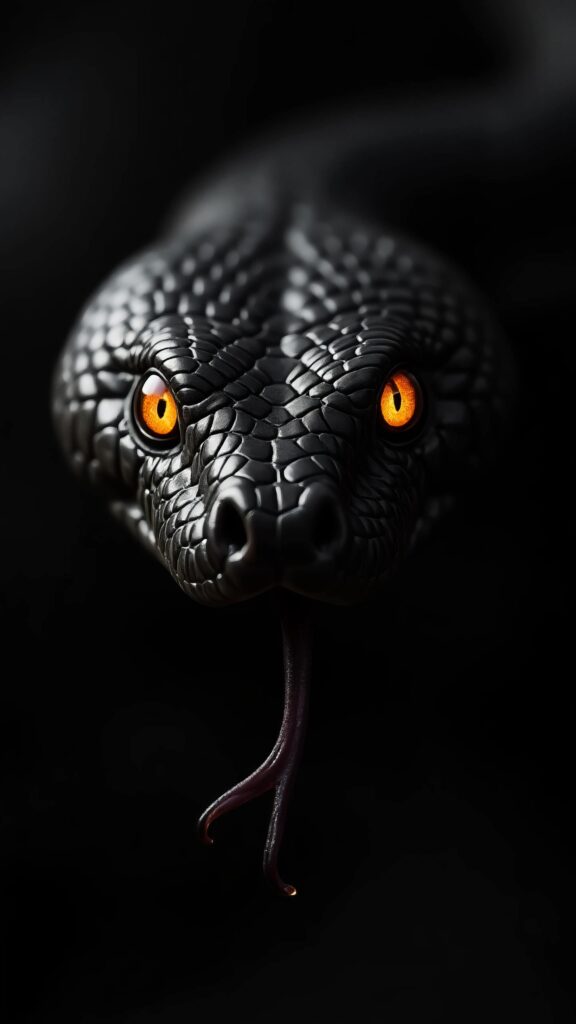 Dark Black Snake Wallpaper – Ultra Realistic 4K AMOLED Animal ...